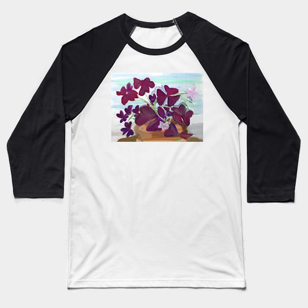 Oxalis or Shamrock Plant Baseball T-Shirt by trishaclarkin